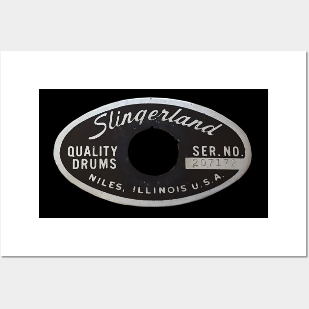 Slingerland Retro Drum Badge Wall Art by karutees